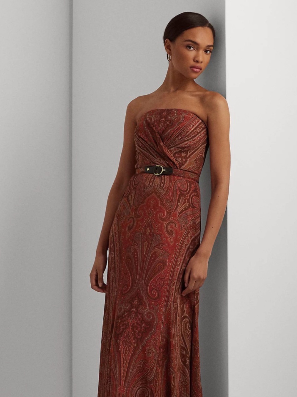 Ralph Lauren Paisley Belted Maxi Dress Size 14 NWT